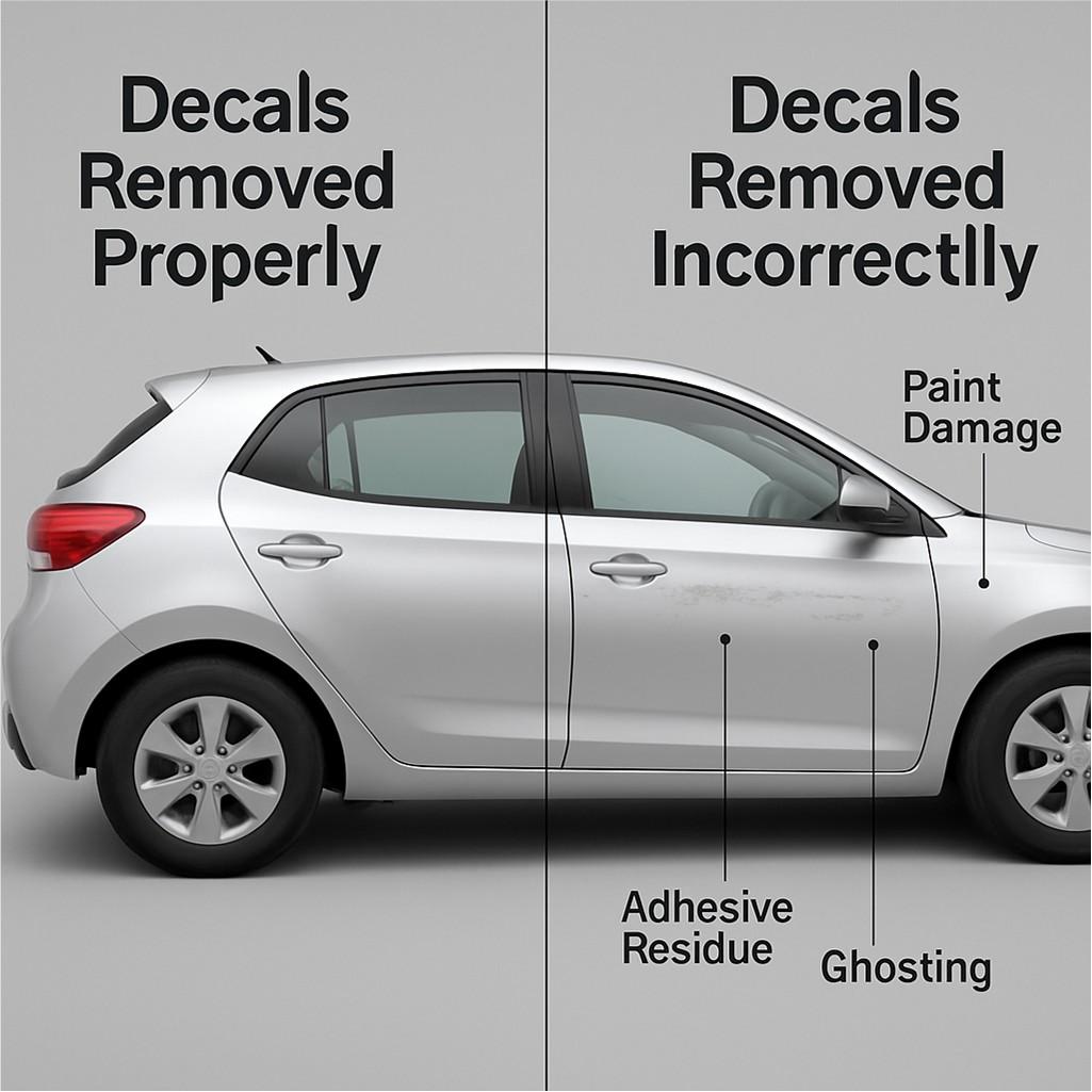 Risk of improper car decal removal