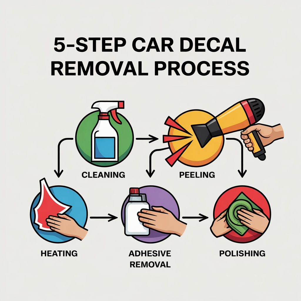 Step by Step guide to remove the decal from car