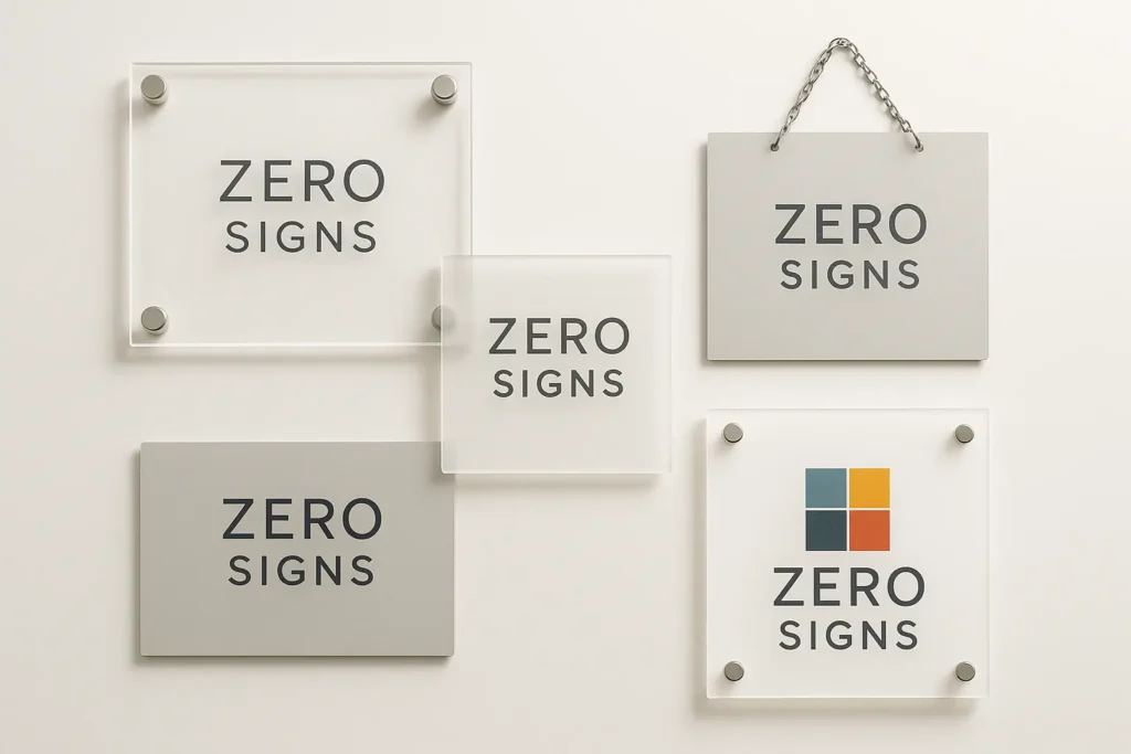 types of acrylic signs
