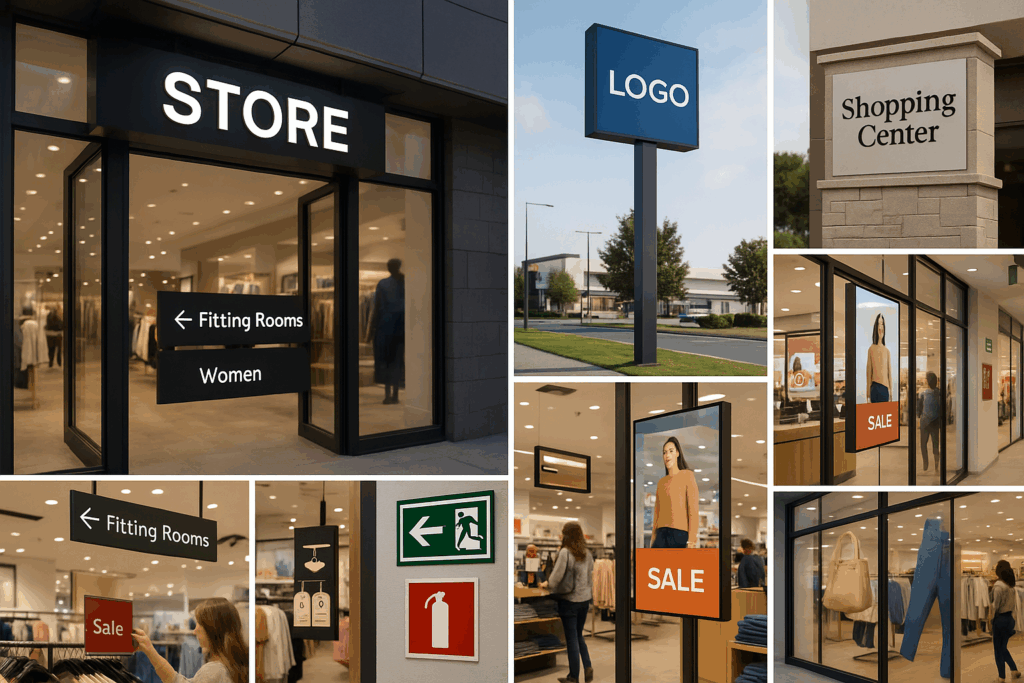 types of retail signage