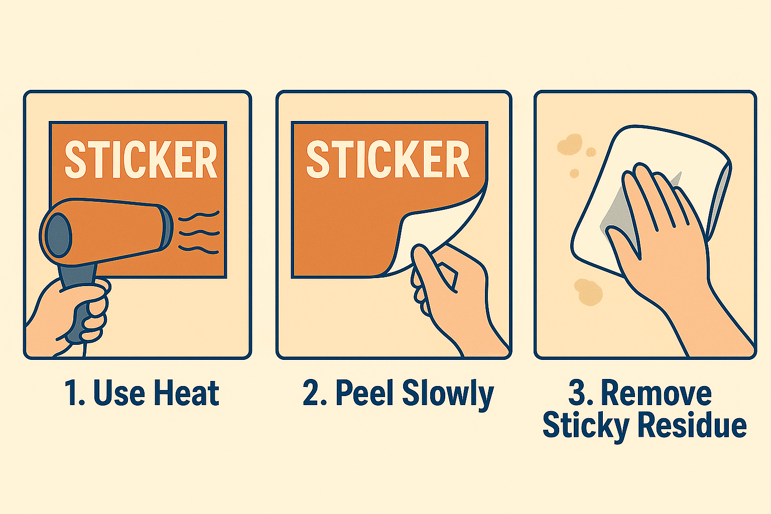 Remove wall stickers safely