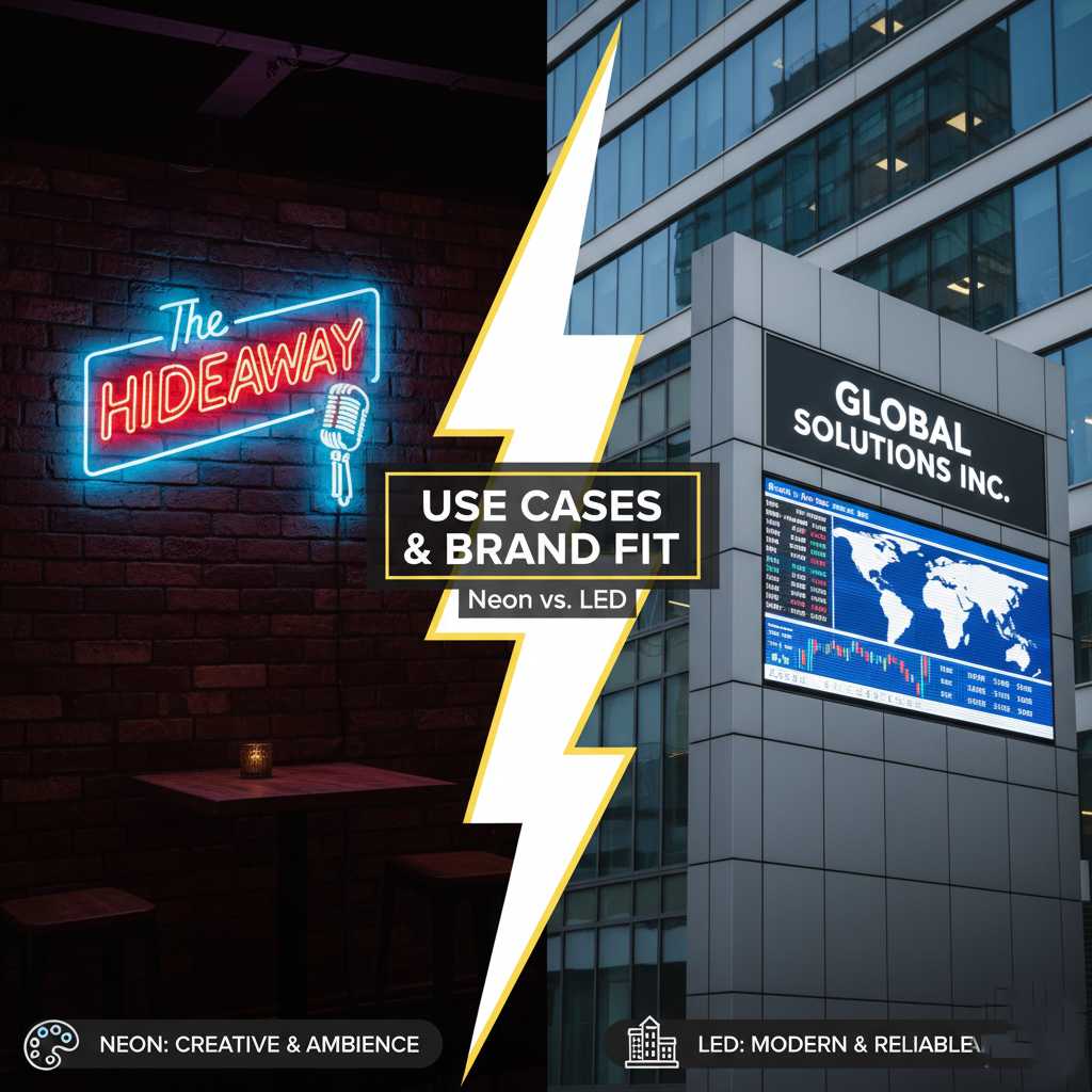 Neon vs LED for different business types.